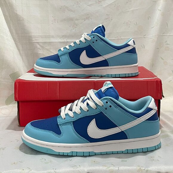 Nike Dunk Retro Qs Argon Blue And White Low Top Sneakers - Picture 6 of 6